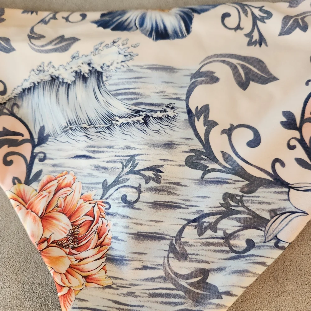 Agua Bendita bikini bottom XL stripes floral Audrey reversible swimsuit new $120